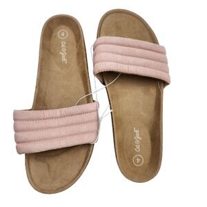 Cat & Jack Sandals Youth Girls Size 4 Pink Selma Slide On Non-Marking Open Toes